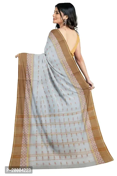 Tana poren Traditional Bengel Cotton Tant Saree (Whit5)-thumb4