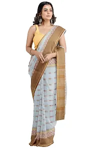 Tana poren Traditional Bengel Cotton Tant Saree (Whit5)-thumb2