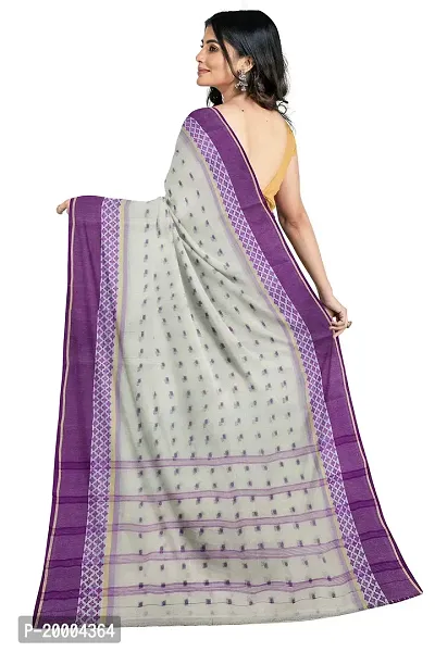 Tana poren Traditional Bengel Cotton Tant Saree (Whit1)-thumb4