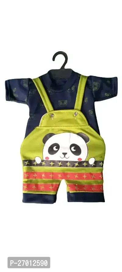 Stylish Green Cotton Printed Dungarees For Boys