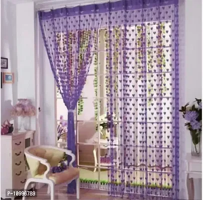 Panipat Textile Hub 210 cm (7 ft) Net Door Curtain (Pack of 2) (Purple)