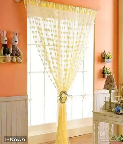 Panipat Textile Hub 213 cm (7 ft) Polyester Door Curtain Single Curtain (Beige)