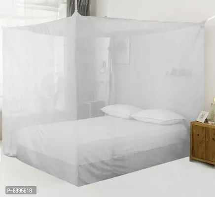 Mosquito Nets for double bed / King Size Bed , White, 6.5 Ft X 6.5 Ft