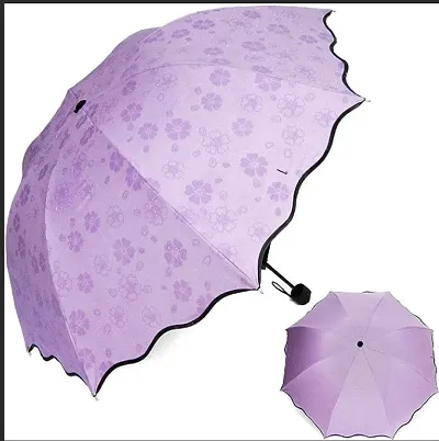 Astrometric Water Magic Anti-UV Protection Flower Print Dome Shape Umbrella Mini Blossom Magic Compact Umbrella for Girls,Men, Women- Multi Color