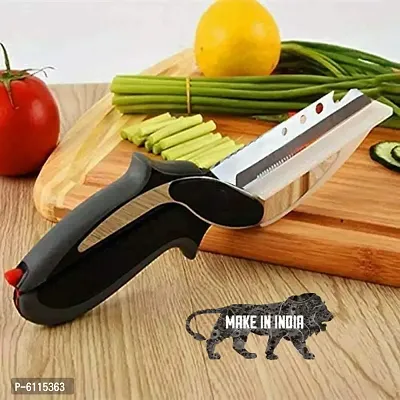 3 in 1 SMART Clever Cutter, Kitchen Knife Cutter, with built in Mini Chopping Board and Spring Mechanism-thumb0