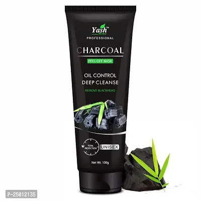 Yash Herbal Charcoal Peel Off Mask For Oil Control Deep Cleanse, Remove Blackhead, Total Protection, Unisex 100 G-thumb0