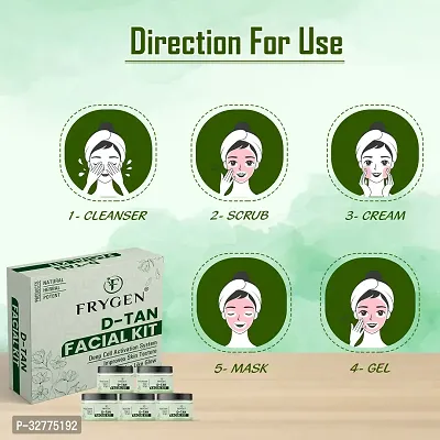 Frygen D-Tan Facial Kit For Deep Cleanses, Removes Tan, Skin Lightening  Brightening, Suitable Men and Women For All Skin Type - (Set Of 5)-thumb3