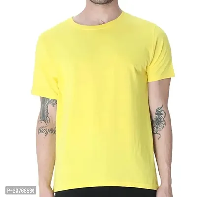 Round Neck Solid T Shirt Regular Fit-thumb0