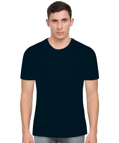 Round Neck Solid T Shirt Regular Fit