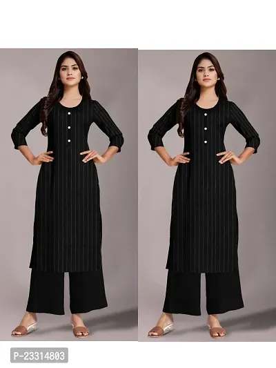 Straight   Cotton Kurta Bottom Set For Women Pack Of 2