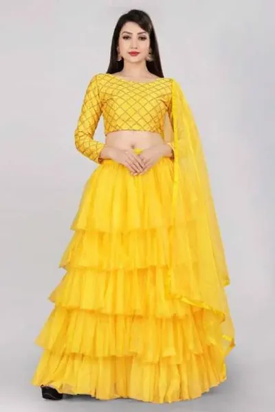 Ruffle Lehenga Choli Set