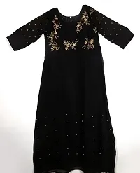 Stylish Georgette Black Embroidery Work With Lock Moti Gown For Women-thumb1