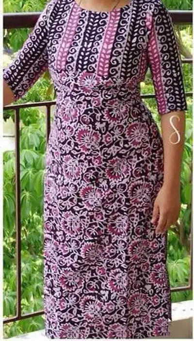 Women's Ruby Cotton Printed Straight Kurti