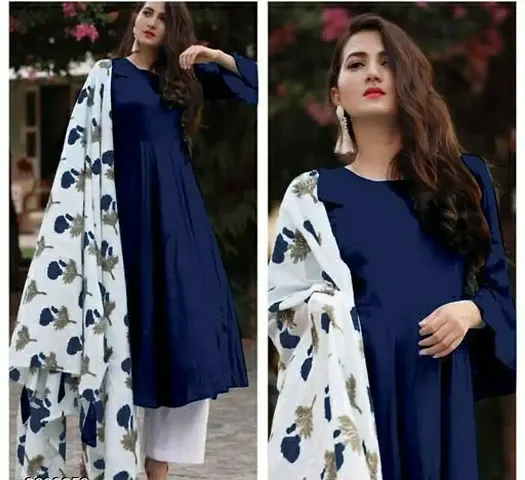 Rutba Khan Designer Kurta Palazzo Dupatta Set