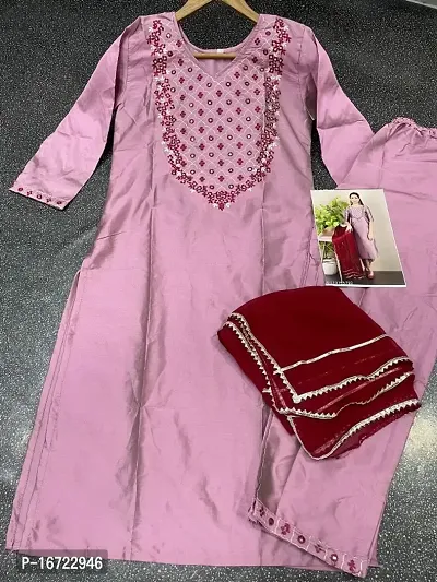 Fancy Taffeta Silk Kurta Set For Women