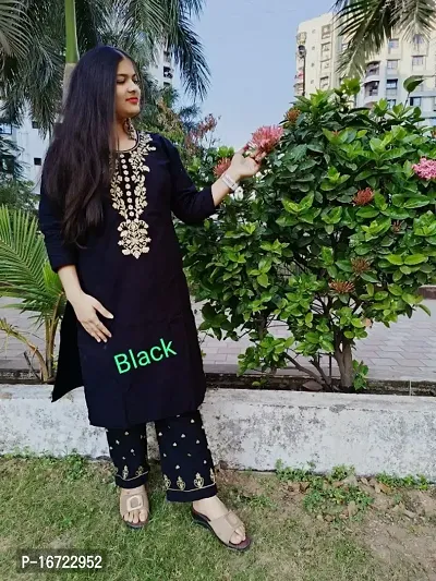 Beautiful Black Woolen Kurti Palazzo Set