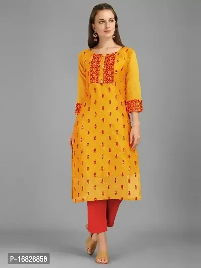 Stylish Fancy Chanderi Cotton Kurta For Women-thumb0