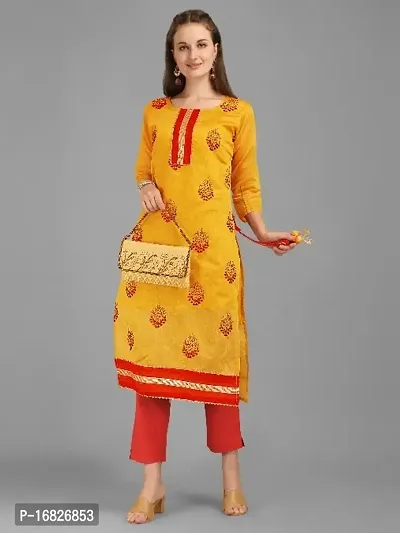 Stylish Fancy Chanderi Cotton Kurta For Women-thumb0