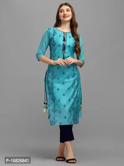 Stylish Fancy Chanderi Cotton Kurta For Women-thumb0