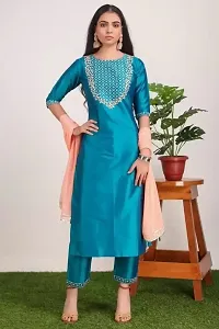 Fancy Taffeta Silk Kurta Set For Women-thumb1