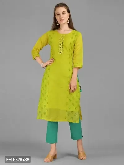 Stylish Fancy Chanderi Cotton Kurta For Women-thumb0