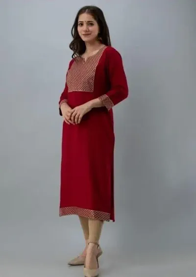 Stylish Rayon Embroidered Kurti