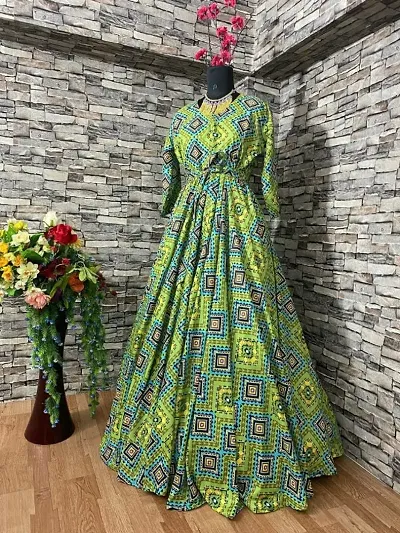 Fancy Printed Gown For Women