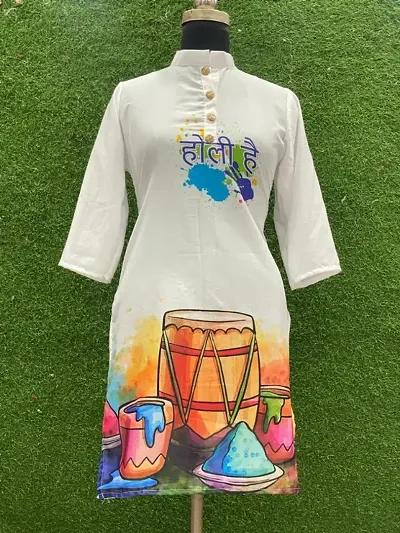 Rang Barse Holi Special Fancy Crepe Silk Kurtis