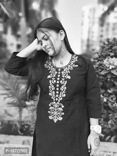 Beautiful Black Woolen Kurti Palazzo Set-thumb2