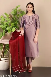 Fancy Taffeta Silk Kurta Set For Women-thumb1