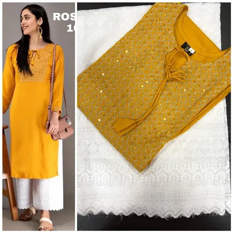 Designer Rayon Kurti-Pant Set For Women