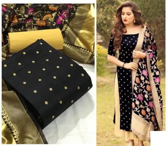 Women Art Silk Jacquard Dress Material with Dupatta