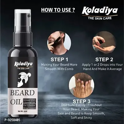 KOLADIYA THE SKIN CARE Beard Growth Oil for Men For Better Beard Growth With Thicker Beard | Best Beard Oil for Patchy Beard | Free from all Harmful Chemicals Hair Oil  (50 ml).-thumb2