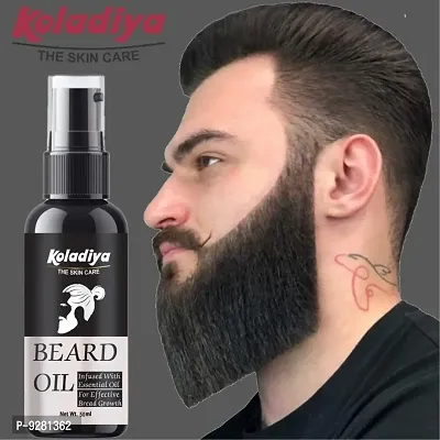 KOLADIYA THE SKIN CARE Beard Growth Oil - More Beard Growth, With Redensyl, 8 Natural Oils including Jojoba Oil, Vitamin E, Nourishment  Strengthening (50 ml).-thumb0