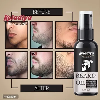 KOLADIYA THE SKIN CARE Beard Growth Oil - More Beard Growth, With Redensyl, 8 Natural beard Hair oil(50 ml).