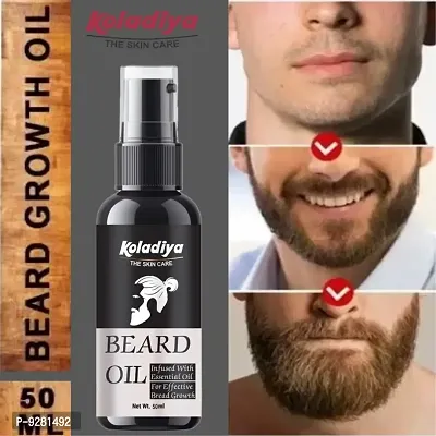 Koladiya the skin care Beard Growth Oil Powered with Vetiver  4 Essential Oils for Thicker Beard Growth, 30 ml | Made in India (50 ml).-thumb0