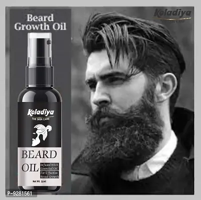 KOLADIYA THE SKIN CARE Beard Growth Oil - More Beard Growth, With Redensyl, 8 Natural Oils including Jojoba Oil, Vitamin E, Nourishment  Strengthening (50 ml).-thumb0