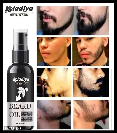 Koladiya the skin care Beard Growth Oil Powered with Vetiver  4 Essential Oils for Thicker Beard Growth, 30 ml | Made in India (50 ml).