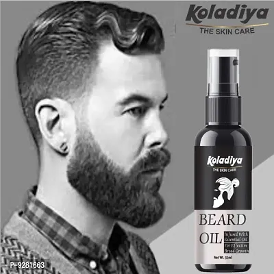 Koladiya the skin care Beard Growth Oil Powered with Vetiver  4 Essential Oils for Thicker Beard Growth, 30 ml | Made in India (50 ml).