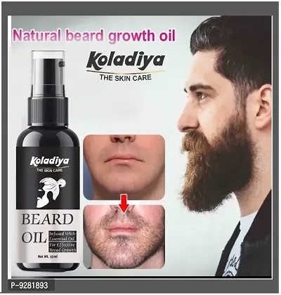 KOLADIYA THE SKIN CARE Beard Growth Oil for Men For Batter Beard Growth With Thicker Beard | Best Beard Oil for Patchy Beard | Free from all Harmful Chemicals Hair Oil  (50 ml).