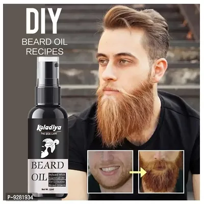 Koladiya the skin care Beard Growth Oil Powered with Vetiver  4 Essential Oils for Thicker Beard Growth, 30 ml | Made in India (50 ml).-thumb0