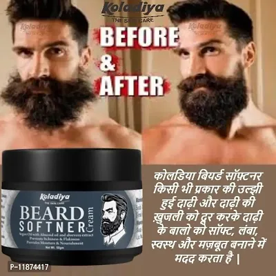 Koladiya The Skin Care Beard Softener cream is for Incredible Mans Natural Hair  Beard Softener with Almond oil, Castor oil, Amla | Ultra Smooth and soft Hair Cream for men.-thumb0