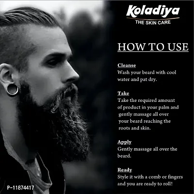 Koladiya The Skin Care Beard Softener cream is for Incredible Mans Natural Hair  Beard Softener with Almond oil, Castor oil, Amla | Ultra Smooth and soft Hair Cream for men.-thumb2