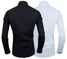 Men Regular Fit Solid Spread Collar Casual Shirt  (Pack of 2)-thumb2