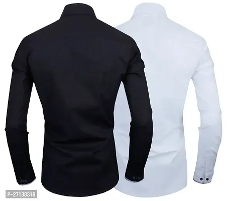 Men Regular Fit Solid Spread Collar Casual Shirt  (Pack of 2)-thumb3