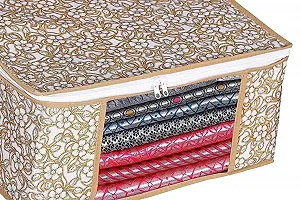 Trendy Chiku Color Non Woven Saree Cover Bag/Storage Bag Pack Of 6-thumb2