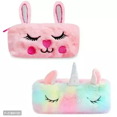 Girls Stylish Pencil Case/Pouch For School, Collage,  Pack Of 2-thumb0