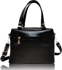 Stylish Black PU Sling Bags For Women-thumb1