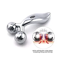 MAPPERZ Body Massager/ 3D Manual Roller Massager/ 360 Rotate Roller Face Body Massager/Skin Lifting/Wrinkle Remover and Facial Massage/Relaxation and Skin Tightening Tool/UniSex (Silver)-thumb2