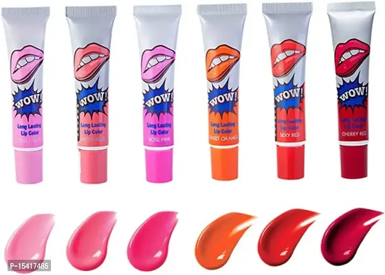 Lip Tint 6 Colours Womens Easy Peel Off Lip Gloss Lipstick Tattoo Lipstick Matte Lip Long Lasting Lip Stain for Womens Girls 6 Colours